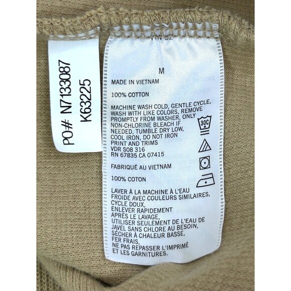 Nautica Men's Sweater Vtg Tan M  2-Button Cotton Shawl Collar Logo Long Sleeve - Picture 7 of 16